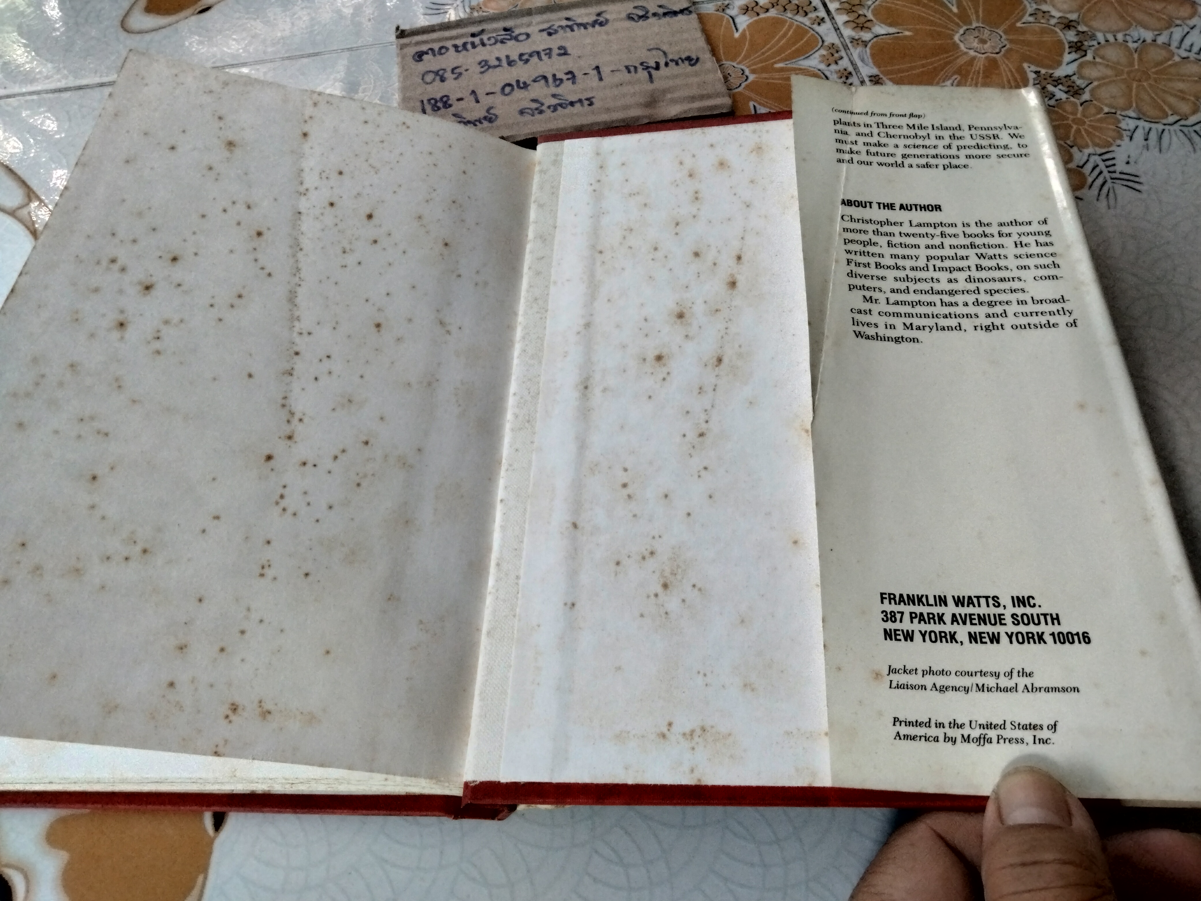 Predicting Nuclear and other Technological Disasters By CHRISTOPHER LAMPTON ,1989