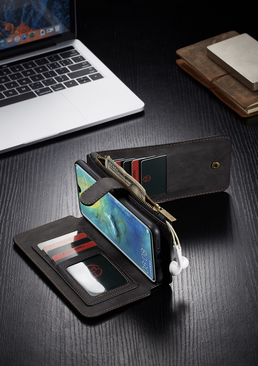 เคส Huawei Mate 20 #เคสฝาพับ CASEME แยกเคสได้แบบกระเป๋าหนังแยก 2 ใน 1 คุณภาพดี