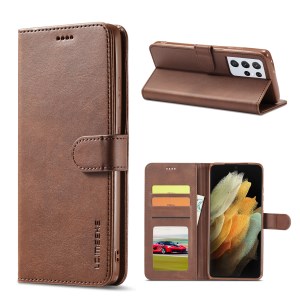 Case Samsung Galaxy S21 Ultra# เคสฝาพับ LC.IMEEKE หนัง PU แบบกระเป๋าสตางค์