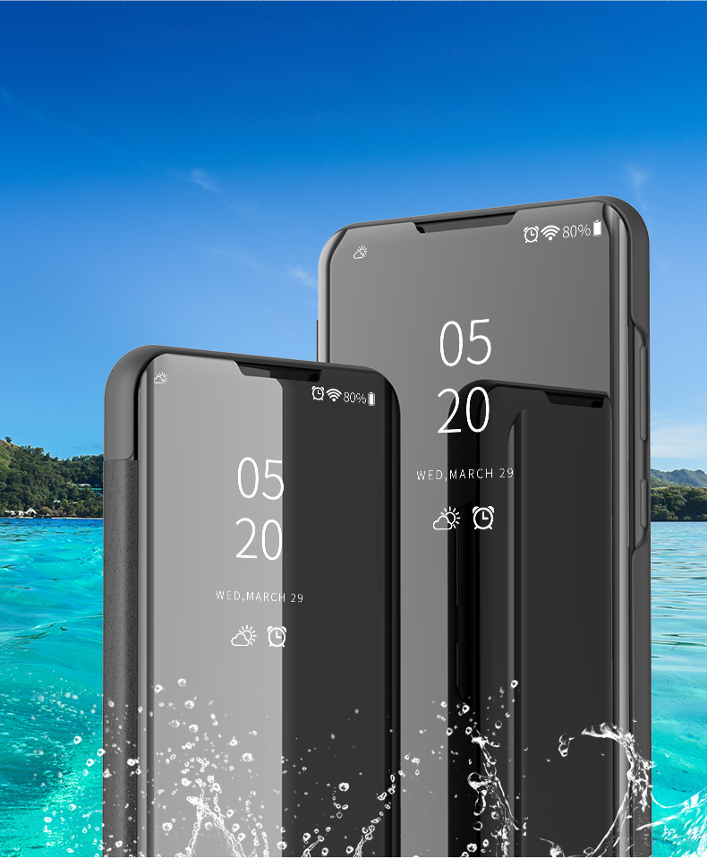 Case Honor 8X #เคสฝาพับปกโปร่งแสงผิวเงา Electroplating Mirror Surface สำหรับ Window View