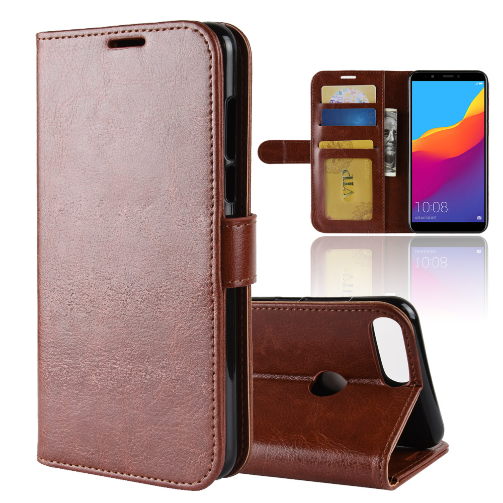 Case Huawei Honor 7C / Enjoy 8 /Y7 Prime (2018) #เคสฝาพับหนัง PU ผิวหนังม้าสไตล์กระเป๋าสตางค์