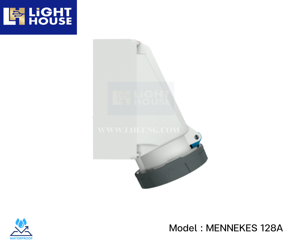 MENNEKES 128A ปลั๊กตัวเมียติดพนัง (2P+E) 63A 230V IP67