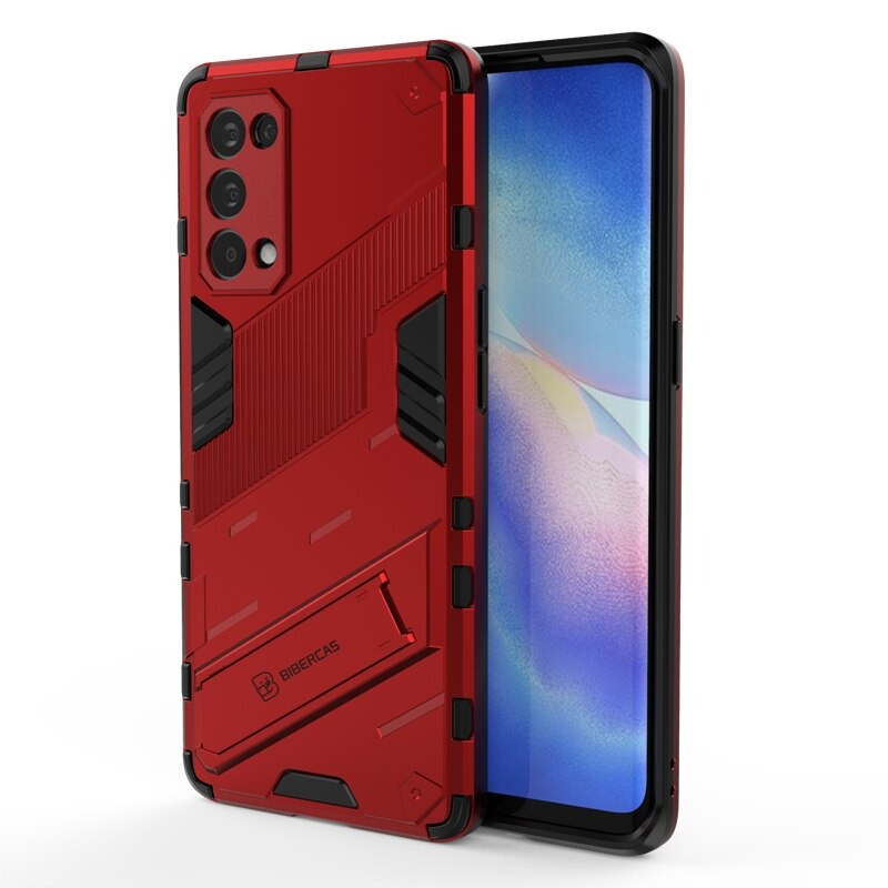 เคส OPPO Reno 5 Pro 5G #เคสฝาหลังพลาสติก ไฮบริด TPU + Kickstand