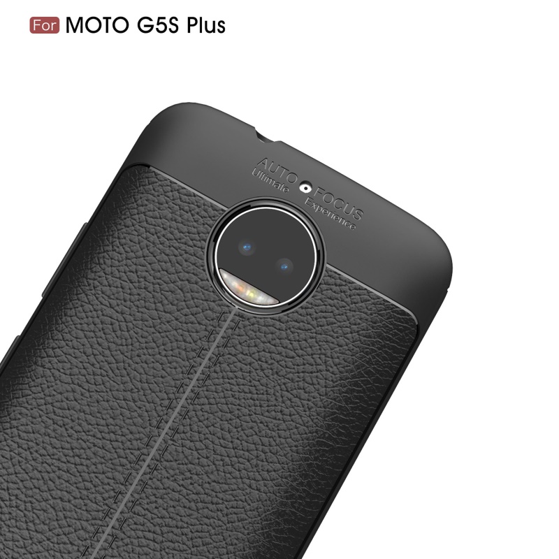 เคส Moto G5S Plus 5.5 นิ้ว #เคสฝาหลังหนังPU ผิวลิ้นจี่ช่วยป้องกันลายนิ้วมือและกันลื่นได้ดี