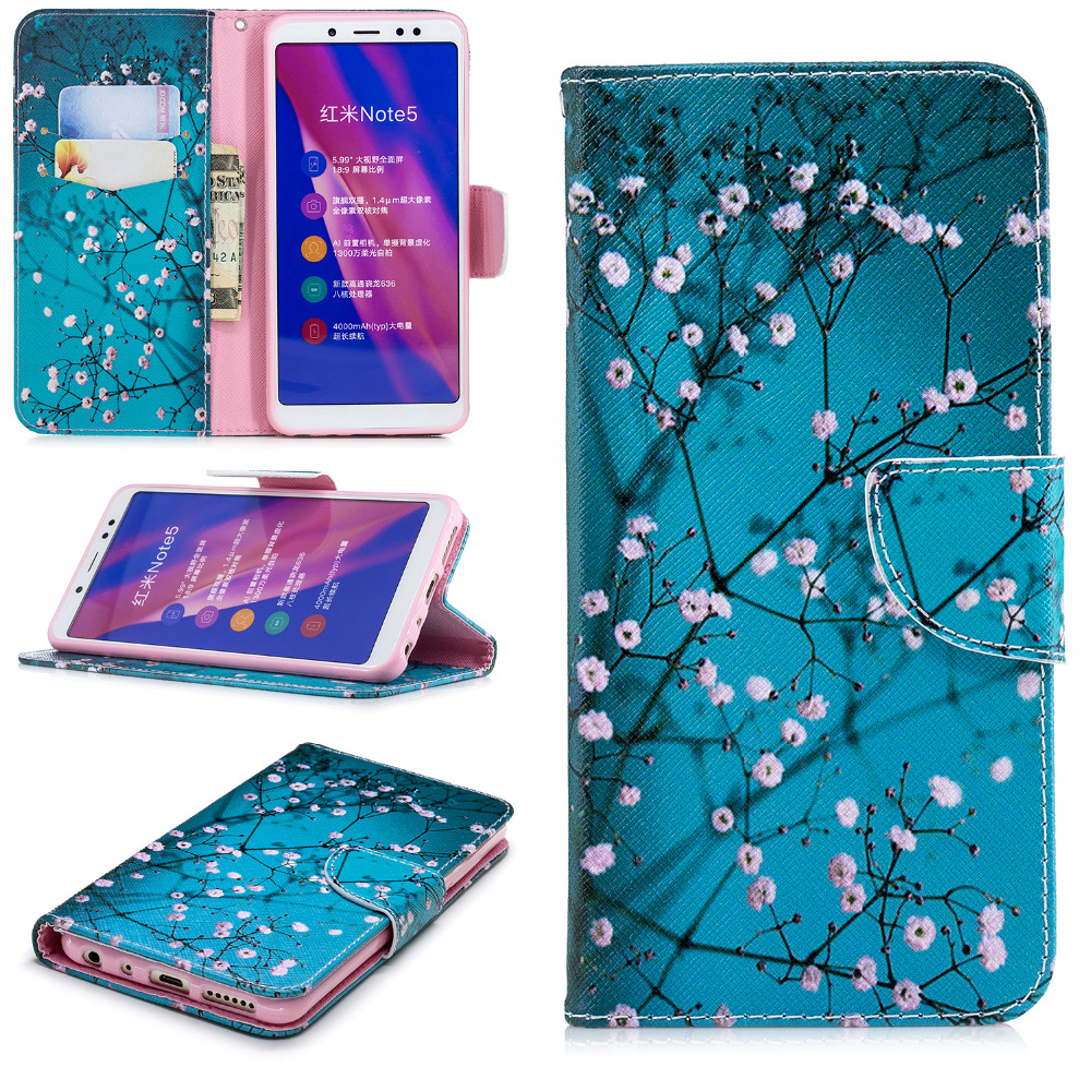 Case Xiaomi Redmi Note 5 / Note 5 Pro #เคสฝาพับกระเป๋าสตางค์หนัง PU พิมพ์ลายสวยงามน่ารักๆ