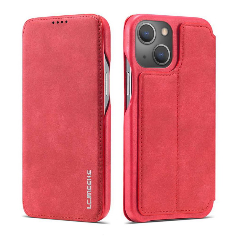 Case iPhone 14 plus #เคสฝาพับหนัง PU มีช่องใส่บัตร LC.IMEEKE Retro Style Leather Card Holder