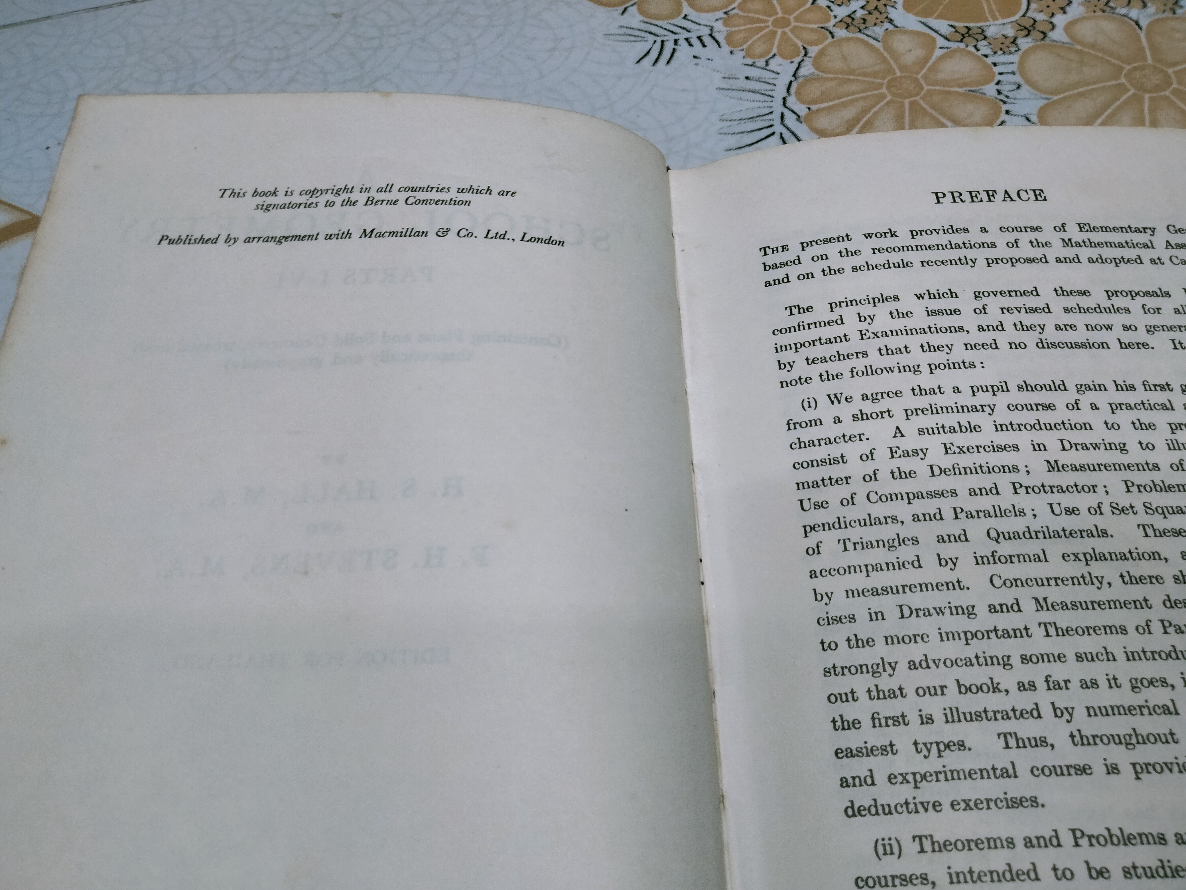 A SCHOOL GEOMETRY PARTS I-VI by HALL & STEVENS (ท.ว.พ.) มือสอง ปกแข็ง