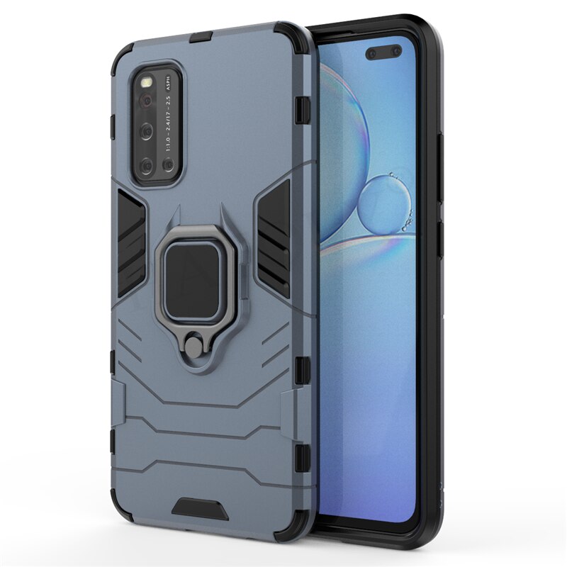 Case Vivo V19 #เคสฝาหลังพลาสติกแข็ง +TPU Hybrid Case มีแหวนสวมนิ้วโลหะ