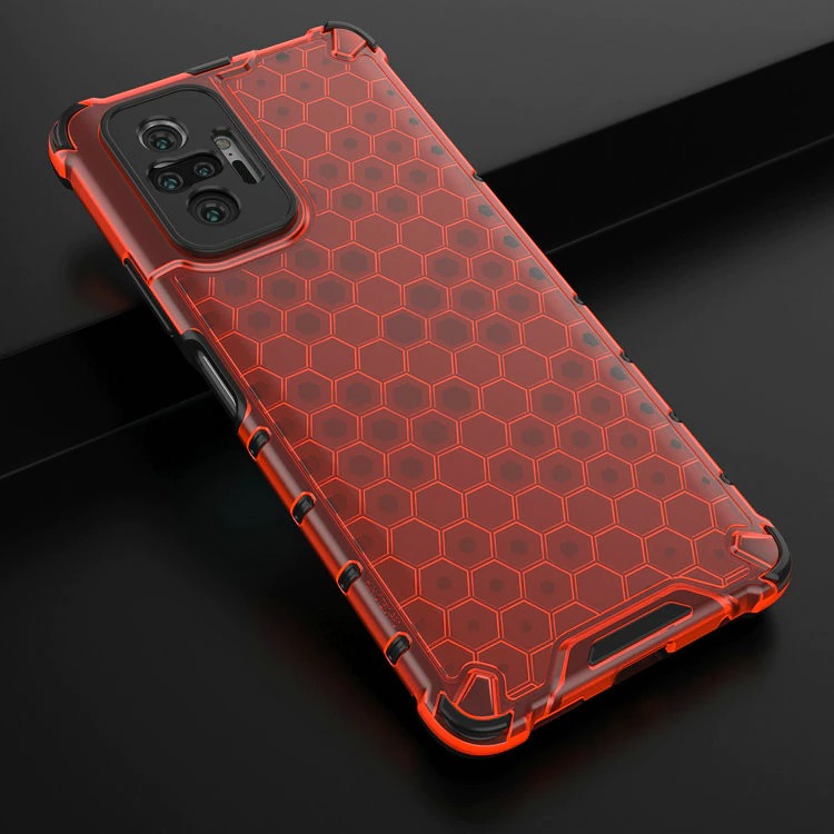 เคส Redmi Note 10 pro #เคสฝาหลังกันกระแทก Honeycomb Shock Absorber TPU + PC + Silicone Hybrid