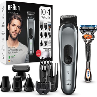 Braun® All-in-one Trimmer 7 Styling Kit 10-in-1 With Gillette Fusion5 ProGlide Razor Model MGK7221 เครื่องโกนหนวด