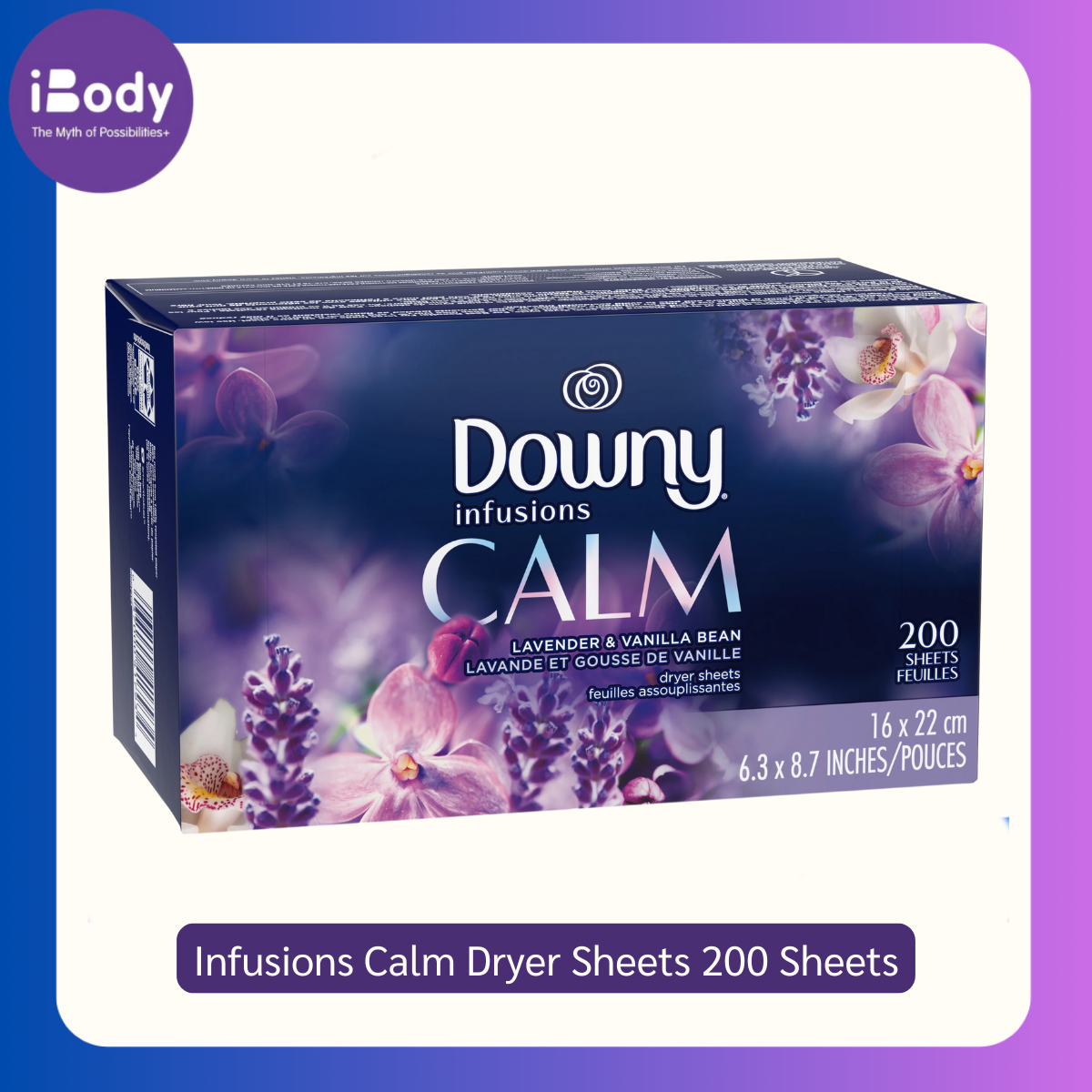Downy® Infusions Calm Dryer 200 Sheets แผ่นหอมอบผ้า ดาวน์นี่ อินฟิวชั่น