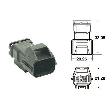 ปลั๊กต่อสายไฟในรถยนต์ AUTOMOTIVE CONNECTORS,050 YK SSD SERIES SEALED 0.8sqmm