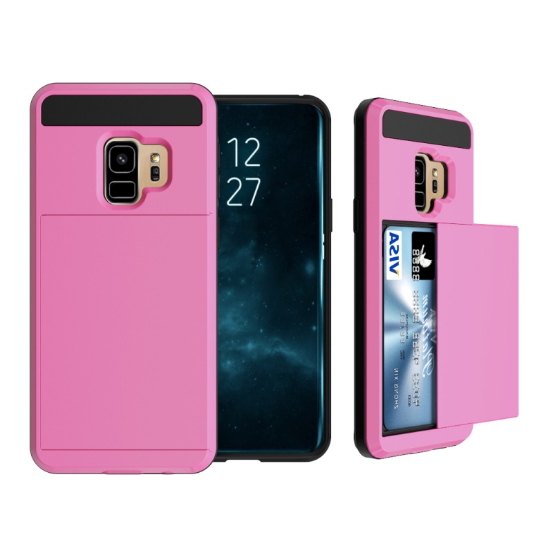 เคส Samsung Galaxy S9 G960 #เคสฝาหลัง Sliding Card Holder PC+TPU