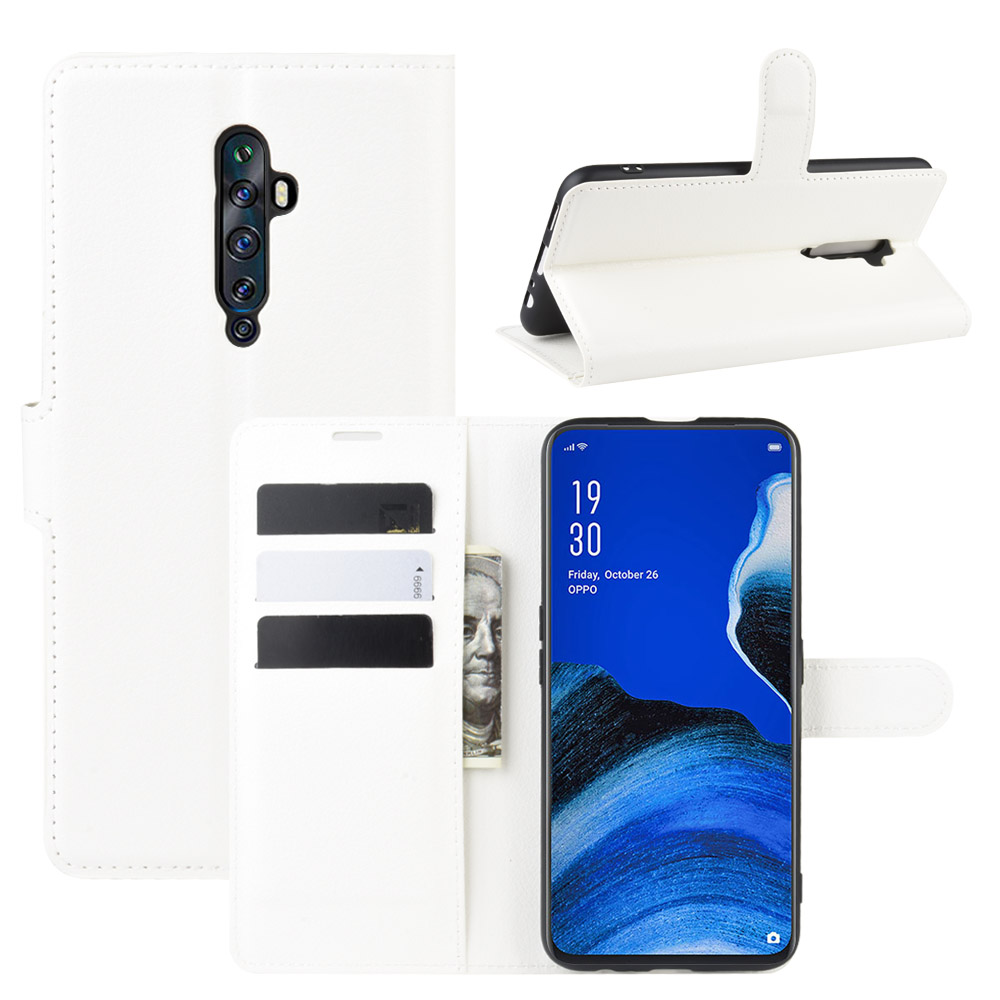 Case OPPO Reno 2F #เคสฝาพับสไตล์กระเป๋าสตางค์หนัง PU ผิวลิ้นจี่สีสันสวยงามทันสมัย