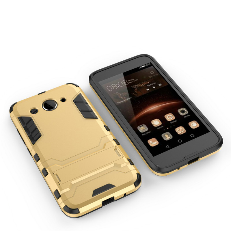 เคส Huawei Y3 (2017) #เคสฝาหลังไฮบริด พลาสติก +TPU มีขาตั้งในตัว