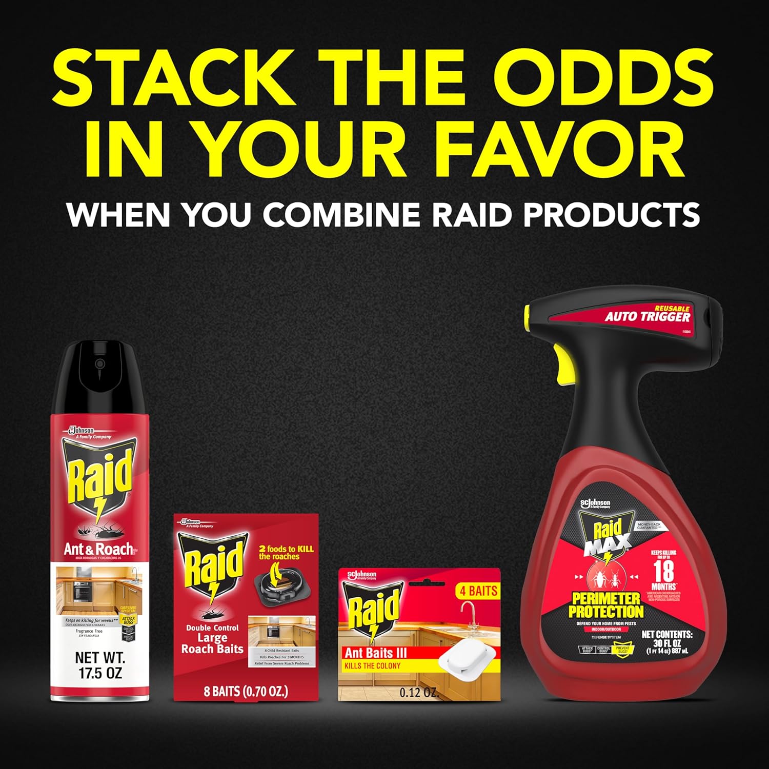 Raid® Ant Baits Kill the Colony 8 Count ผลิตภัณฑ์กำจัดมด ไล่มด สำหรับใช้ในครัวเรือน