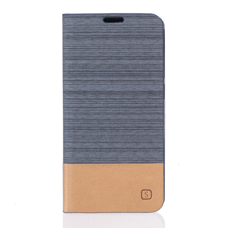 เคส Huawei Y5II #เคสฝาพับ การออกแบบสองสีที่มีผิวผ้าลินิน