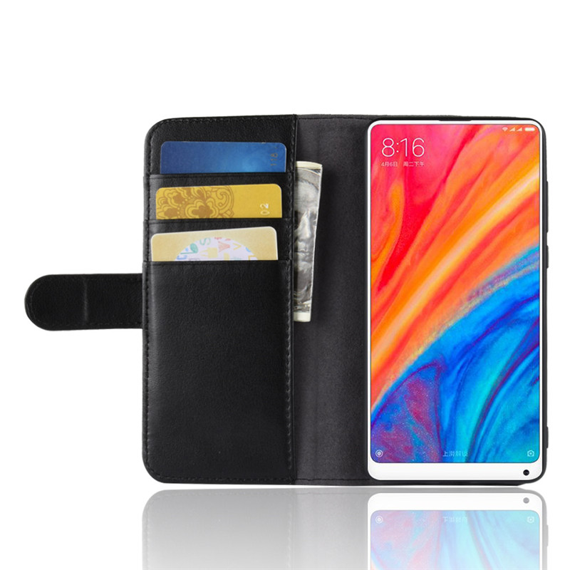 Case Xiaomi Mi Mix 2s #เคสฝาพับสไตล์กระเป๋าสตางค์รูปแบบหนังแท้แยกมีช่องเสียบบัตรคุณภาพดี