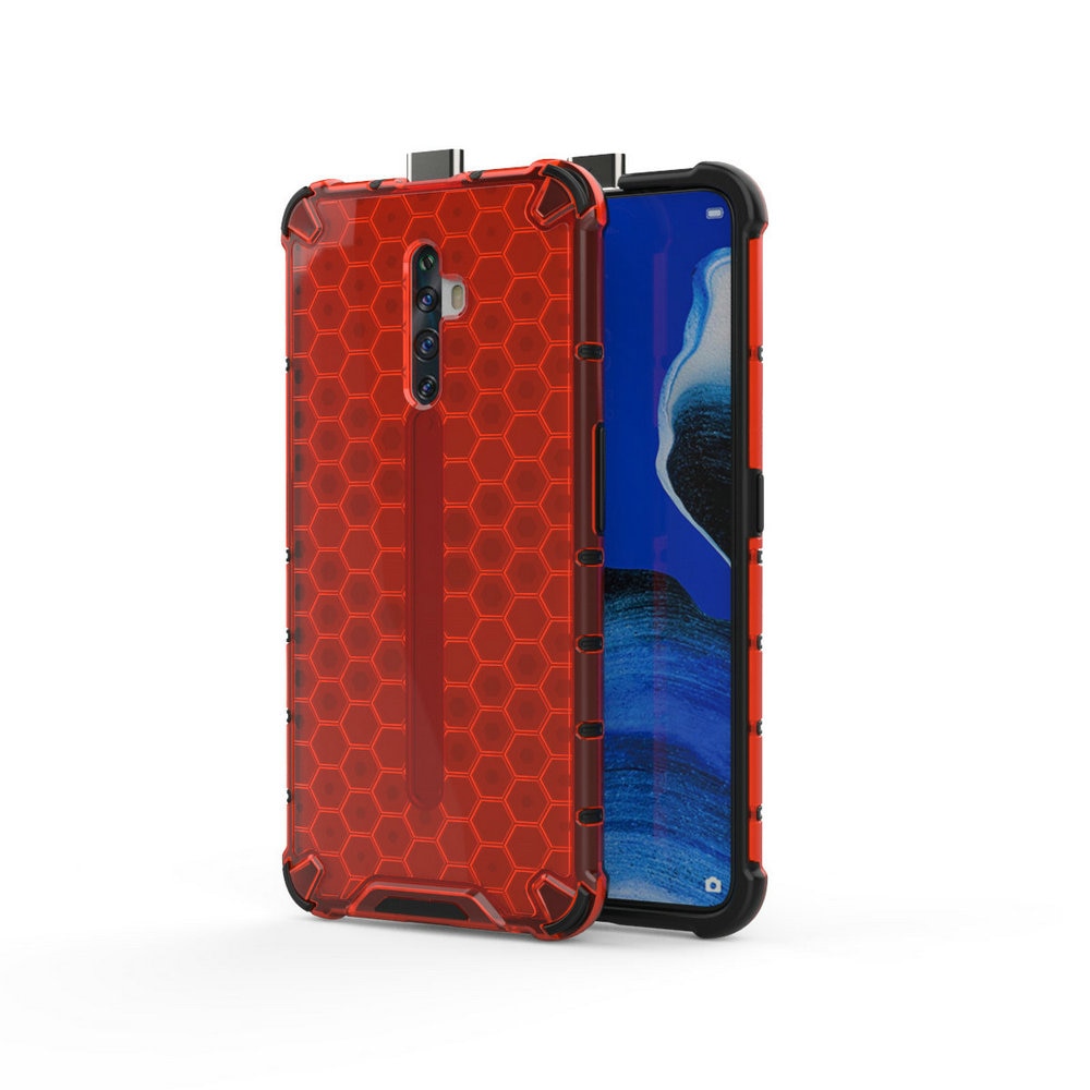 Case OPPO Reno 2F #เคสฝาหลังกันกระแทก Honeycomb Shock Absorber TPU + PC + Silicone Hybrid