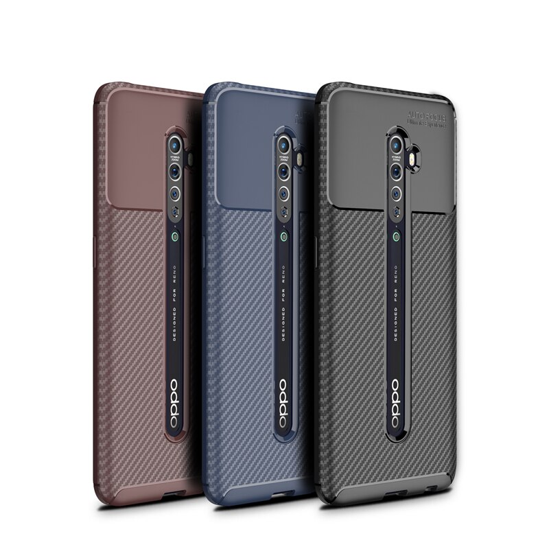 Case OPPO Reno 2F #เคสฝาหลังนิ่ม Carbon Fiber Anti-drop TPU Protection
