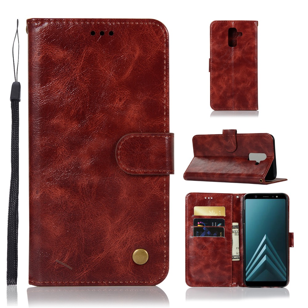 Case Samsung Galaxy J8 (2018) #เคสฝาพับเกรดพรีเมี่ยมแบบกระเป๋าสตางค์ หนัง PU Vintage