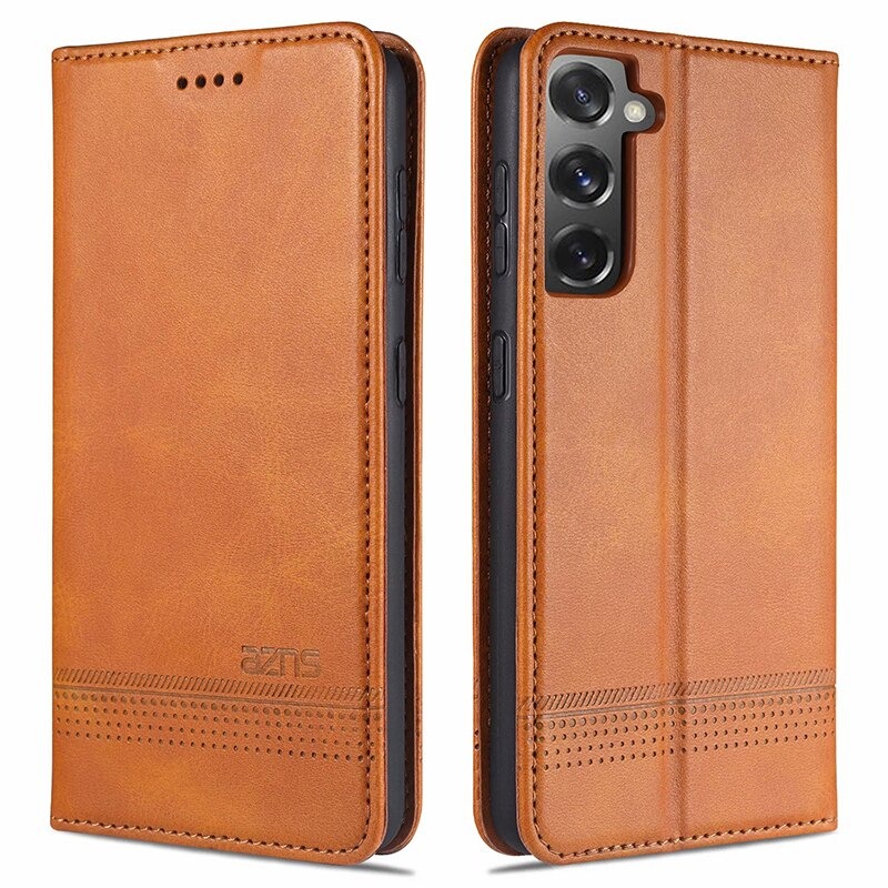 เคส Samsung Galaxy S23+ 5G #เคสฝาพับ AZNS สไตล์ Retro หนัง PU มีช่องเสียบการ์ด
