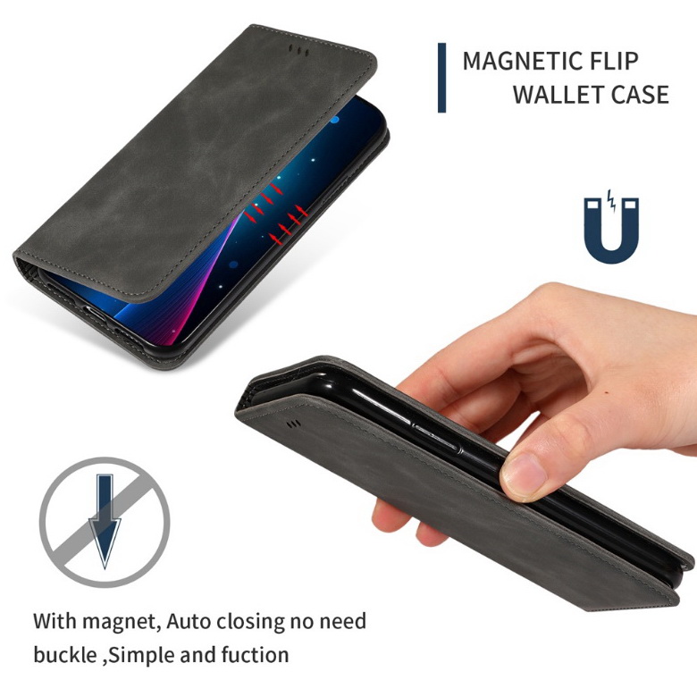 เคส Redmi Note 9T 5G #เคสฝาพับแบบกระเป๋าสตางค์ Luxury Business PU Leather Casing Magnetic Flip Cover Card Holder Wallet Case