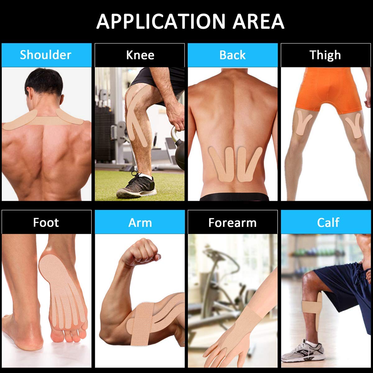 เทปบำบัด เทปติดกล้ามเนื้อแบบเจาะรู ขนาด 5cm ยาว 5m Kinesiology tape (P07)