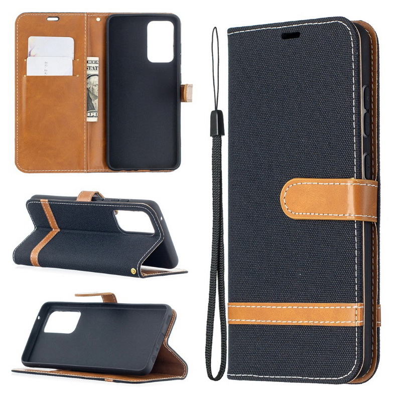 เคส Samsung Galaxy A53 5G #เคสฝาพับหนัง PU พร้อมสายคล้องมือ สีสันสดใส