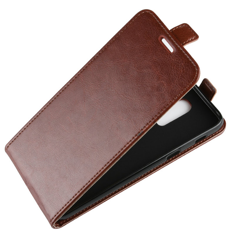 Case Samsung Galaxy J8 (2018) #เคสฝาพับหนัง PU ผิวหนังม้าแนวตั้ง Crazy Horse Vertical Leather