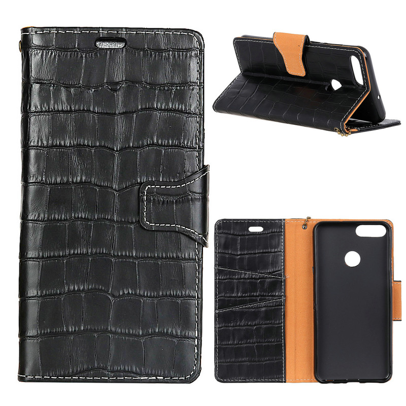 Case Asus ZenFone Max Plus (M1) ZB570TL #เคสฝาพับหนังแท้สไตล์กระเป๋าสตางค์รูปแบบหนังจระเข้