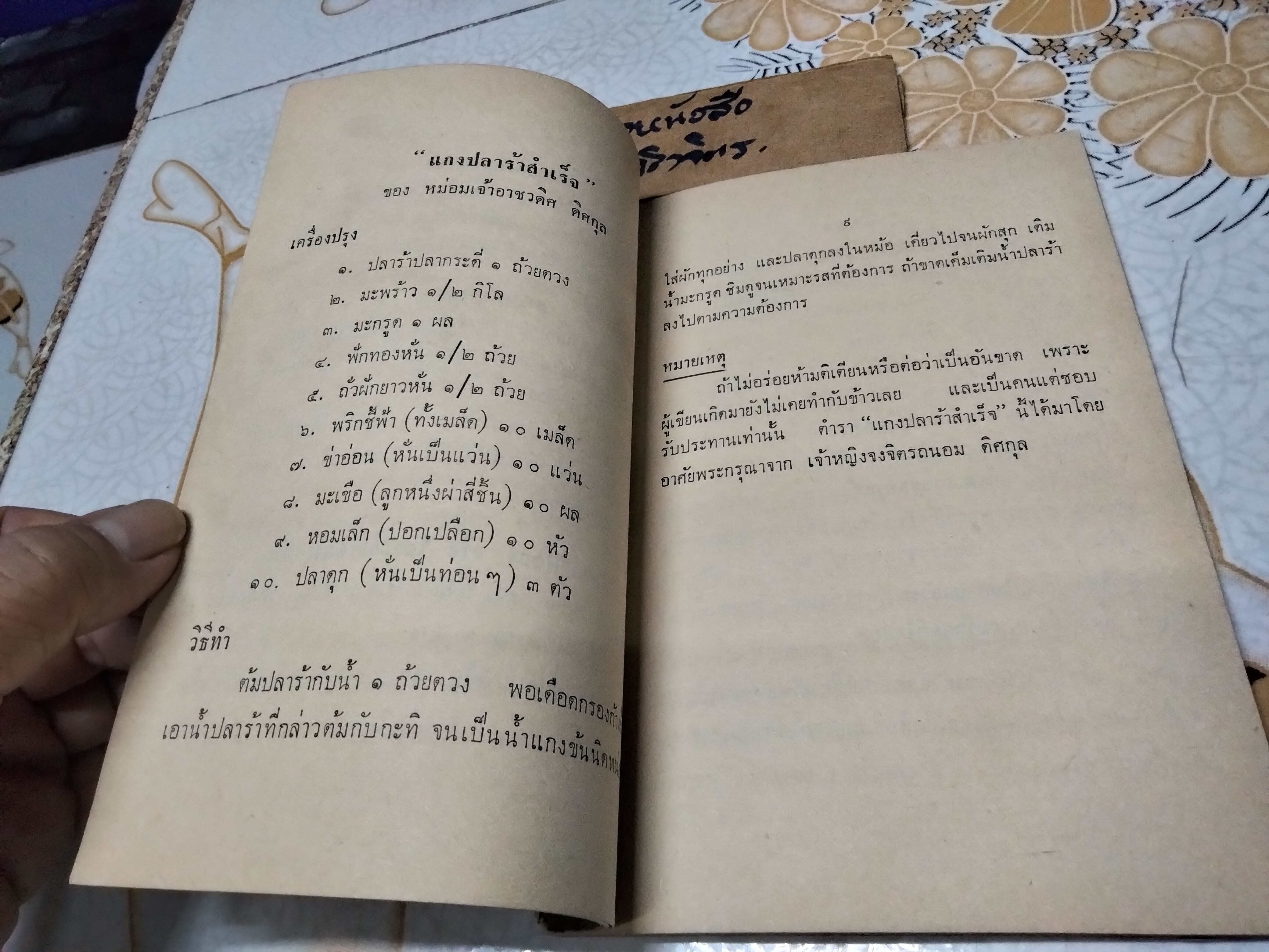 ตำรับอาหารจากเพื่อนชาย โดย สายปัญญาสมาคม ปี 2508 **สินค้าหมด**