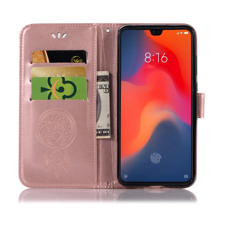 เคส Huawei Nova 5T #เคสฝาพับแบบกระเป๋าสตางค์ฝาพับหนัง PU ลายนกฮูก Imprint Owl Dream Catcher PU Leather