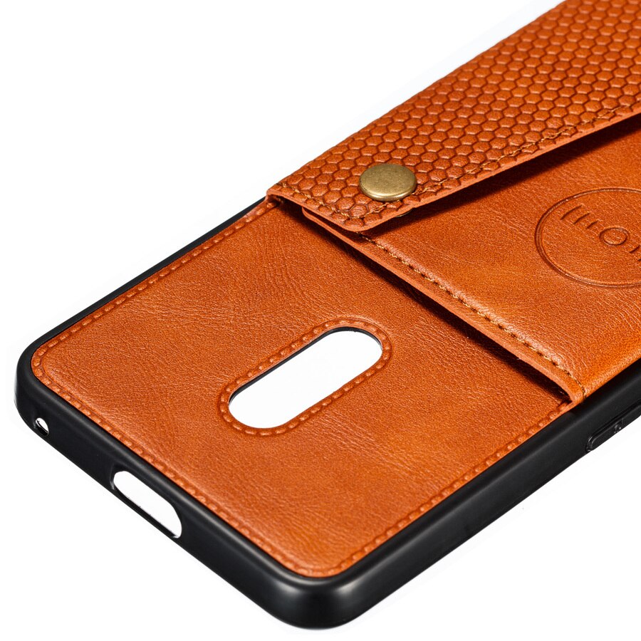 Case OPPO F11 #เคสฝาหลัง TPU เคลือบหนัง PU มีที่เก็บบัตร PU Leather Coated TPU Card Holder Magnetic Kickstand