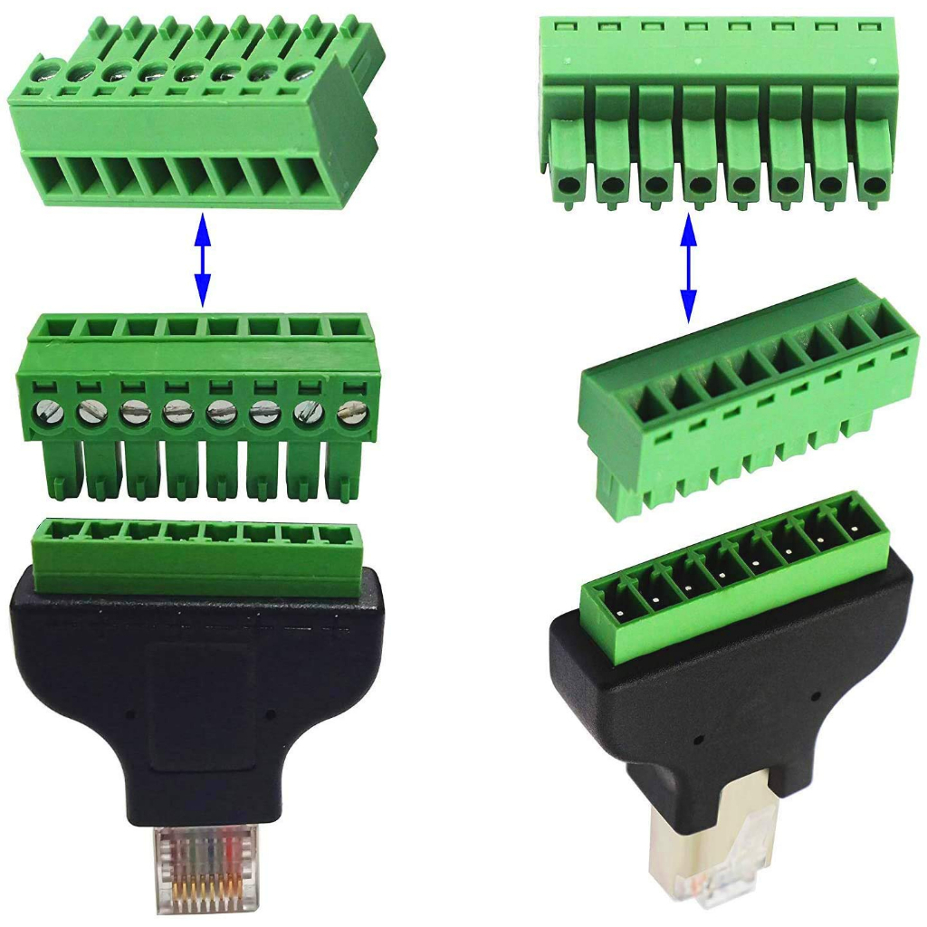 RJ45 Connector RJ45 TO สกรูอะแดปเตอร์ RJ45 สำหรับกล้องวงจรปิด DVR
