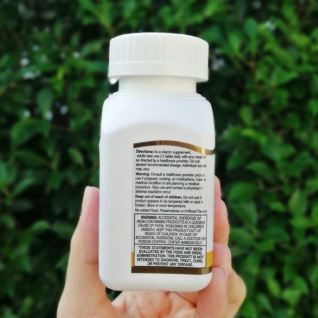 ธาตุเหล็ก Slow Release Iron 45mg + Calcium 60 Tablets (21st Century®) สูตรอ่อนโยนต่อร่างกาย ช่วย สร้างเม็ดเลือดแดง ป้องกัน โลหิตจาง