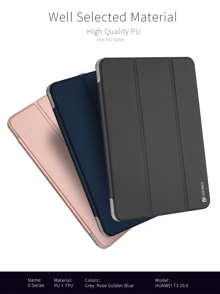 Case Huawei MediaPad T3 10 9.6นิ้ว #เคสหนังPU แบบ 3 พับ DUX DUCIS Skin Pro Series Tri-fold