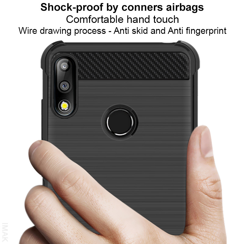 Case Asus Zenfone Max Pro (M2) ZB631KL #เคสฝาหลัง TPU IMAK Vega คาร์บอนไฟเบอร์พื้นผิวแปรง