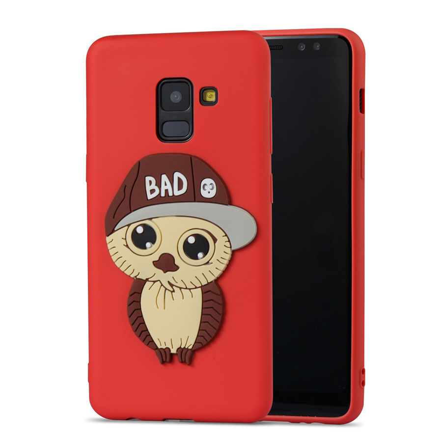 Case Samsung Galaxy A8+ (2018) #เคสฝาหลังนิ่มลายนกฮูกใส่หมวก 3D น่ารัก Cute 3D Owl with Cap Pattern Gel