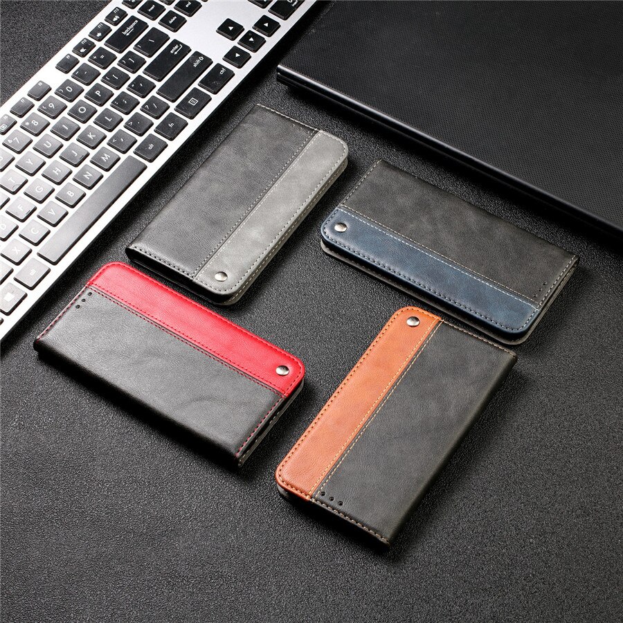 เคส Samsung Galaxy A42 5G #เคสฝาพับปกหนัง PU แบบกระเป๋าสตางค์สีทูโทน Retro PU Leather Card Slot Cover