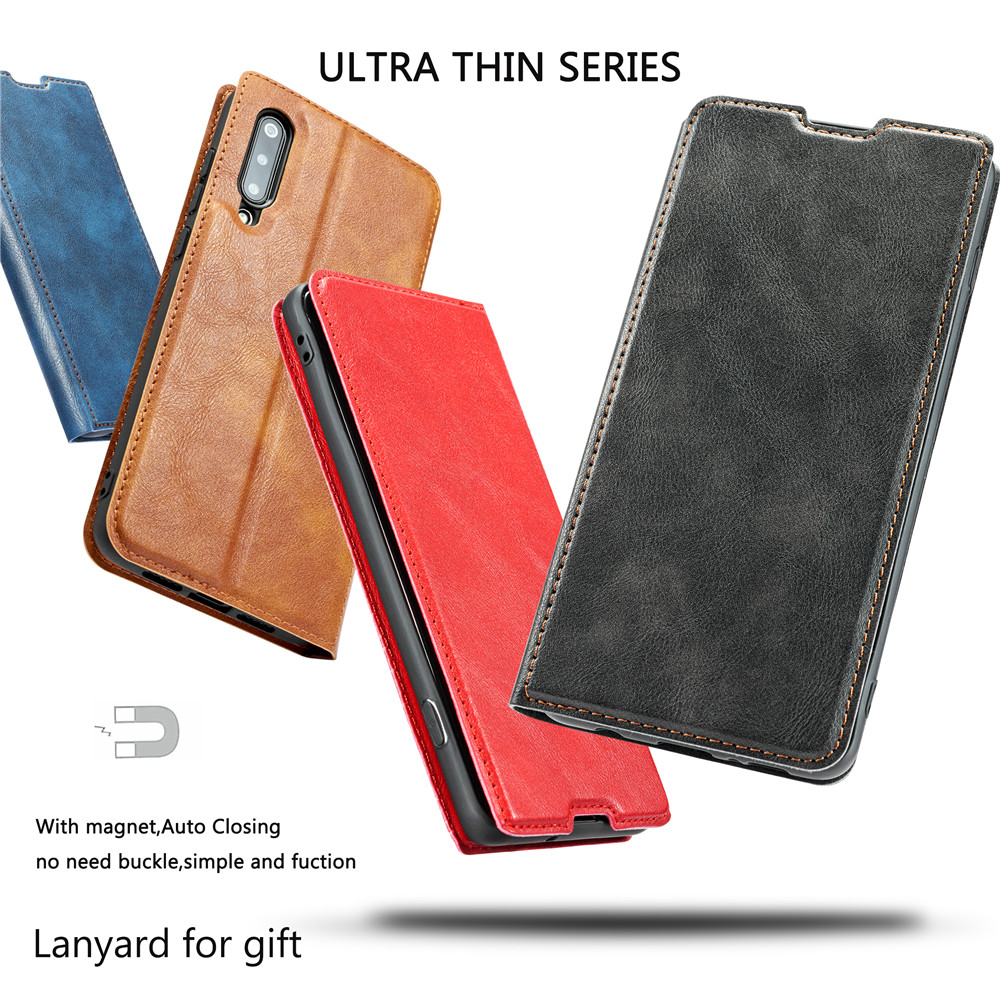 เคส Samsung Galaxy A50 / A50s / A30s #เคสฝาพับหนัง PU สไตล์เรียบง่ายออกแบบบางมีช่องเสียบการ์ด Ultra-thin Simple Style Leather Flip