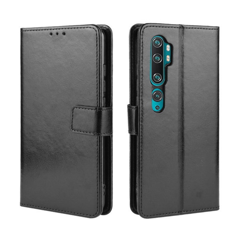 เคส Xiaomi Mi Note 10 Pro #เคสฝาพับหนัง PU ผิวหนังม้า Crazy Horse Texture Leather Wallet