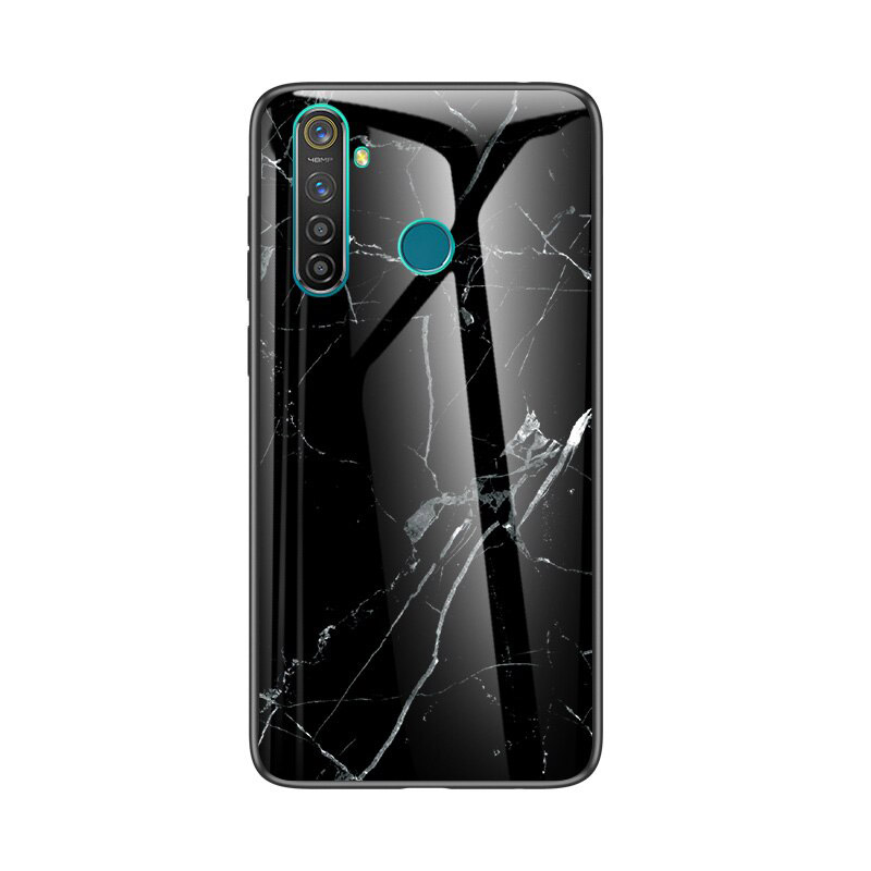 Case Realme 5i #เคสฝาหลัง Gradient Color ลายหินอ่อน Glass + PC + TPU Hybrid Case