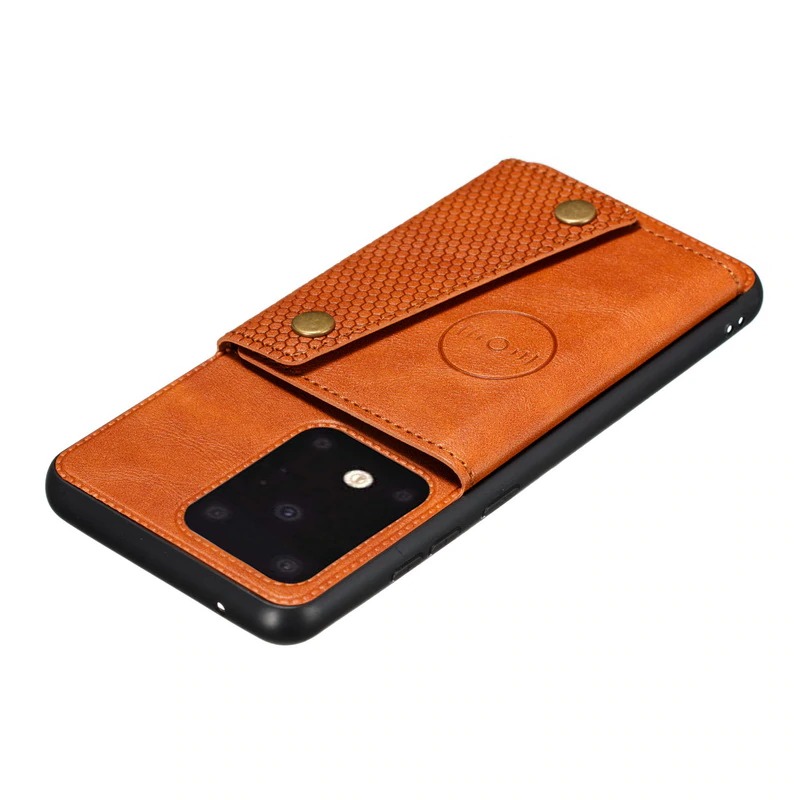 เคส Samsung Galaxy Note 20 Ultra / Note 20 Ultra 5G #เคสแบบฝาหลัง TPU เคลือบหนัง PU มีที่เก็บบัตร PU Leather Coated TPU Card Holder Magnetic Kickstand