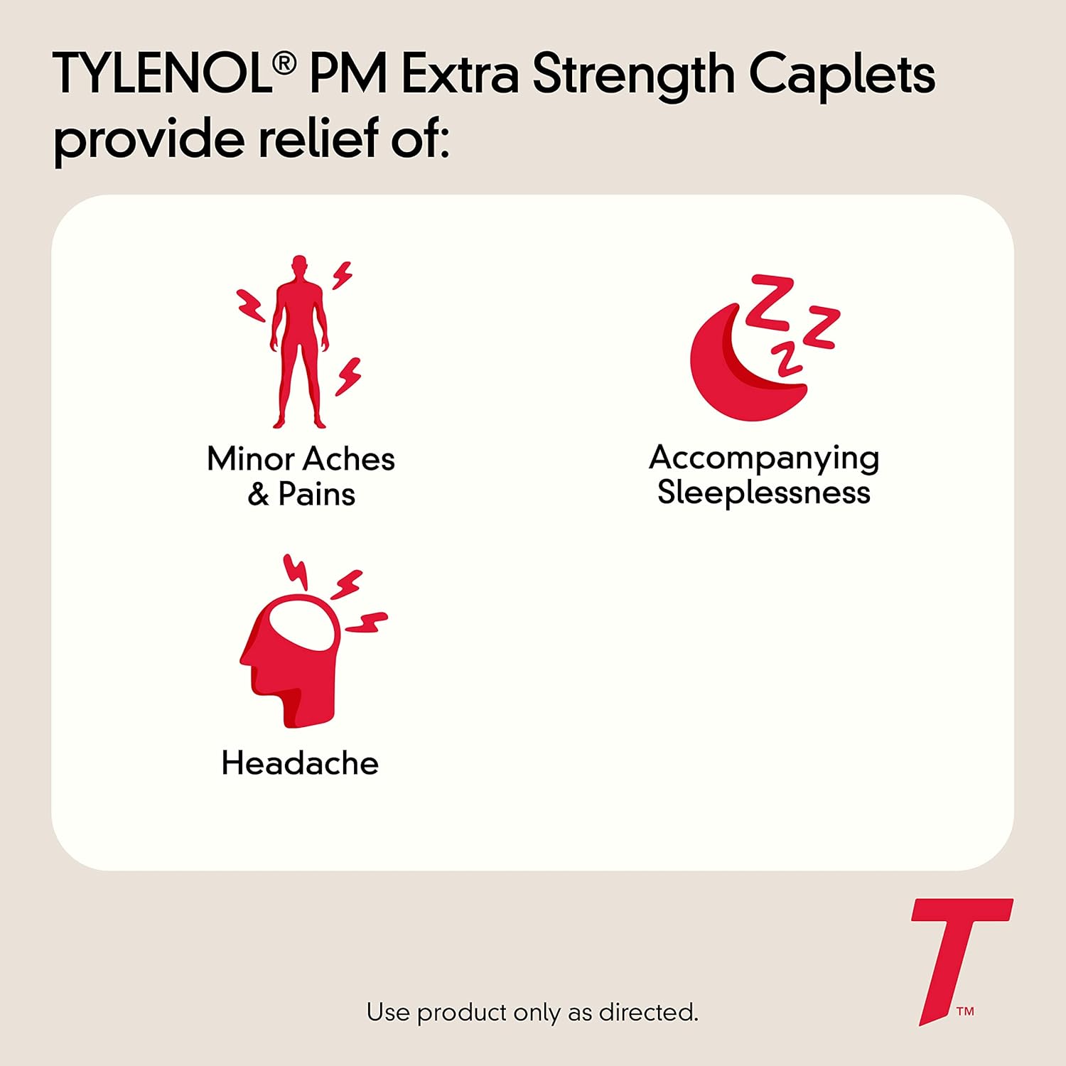 40%-80% Sale!!! EXP.02-10/2025 Tylenol® PM Extra Strength 500 mg Acetaminophen 24 Caplets ยาบรรเทาอาการปวดหัว เป็นไข้ เมื่อยล้า ตอนกลางคืน
