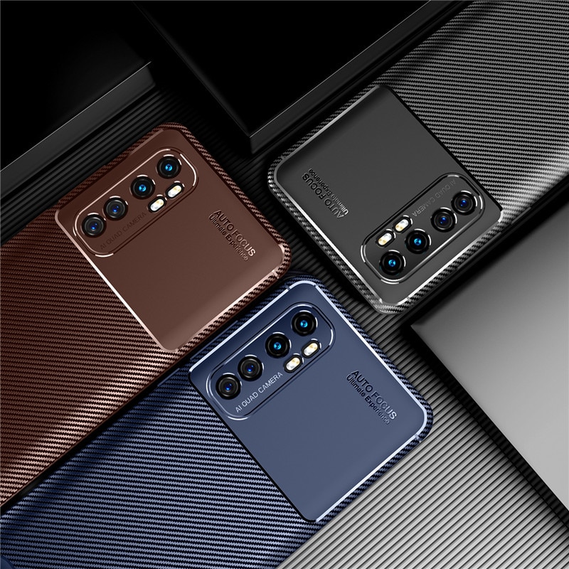 Case Xiaomi Mi Note 10 Lite #เคสฝาหลังนิ่ม Carbon Fiber Anti-drop TPU Protection