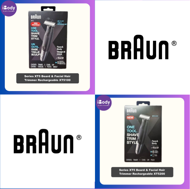 [Braun] Series XT5 Beard & Facial Hair Trimmer Rechargeable XT5100 or XT5200 เครื่องโกนหนวด เล็มหนวดเครา ชาร์จได้