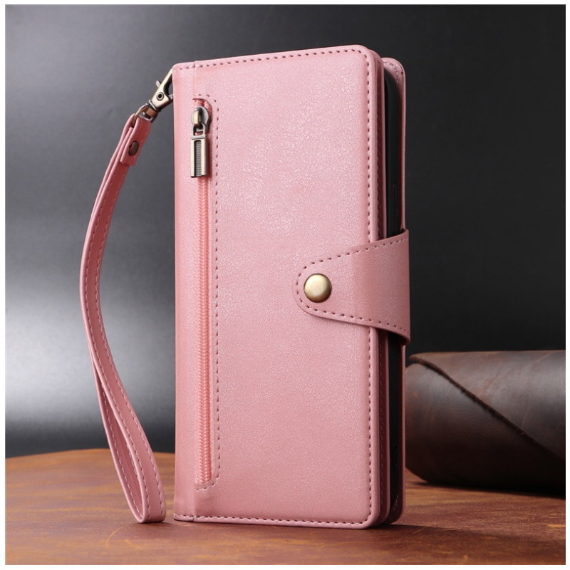 เคส Samsung Galaxy A53 5G #เคสฝาพับหนัง PU มีช่องซิปช่องเก็บบัตรหลายช่อง Zipper Wallet Leather Flip Case