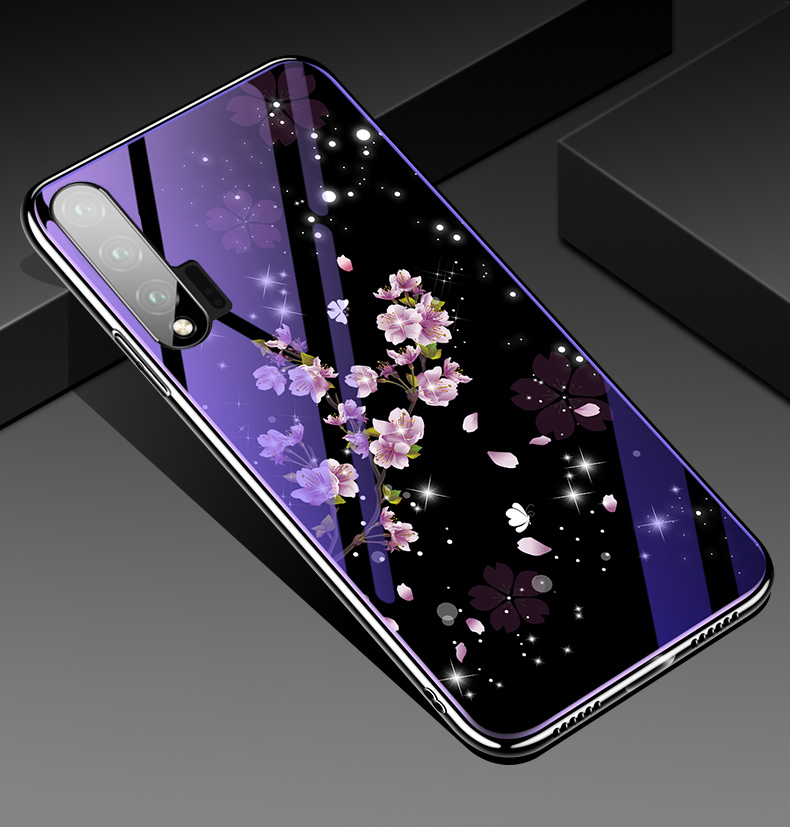 เคส Huawei nova 6 #เคสฝาหลังไฮบริดขอบเงา Electroplated TPU Soft Frame + Blue-ray Tempered Glass + PC