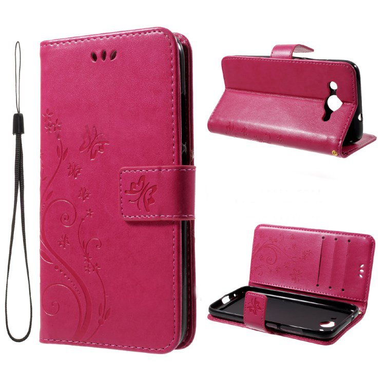 เคส Huawei Y3 (2017) #เคสแบบฝาพับหนัง PU สไตล์กระเป๋าสตางค์ลายผีเสื้อ